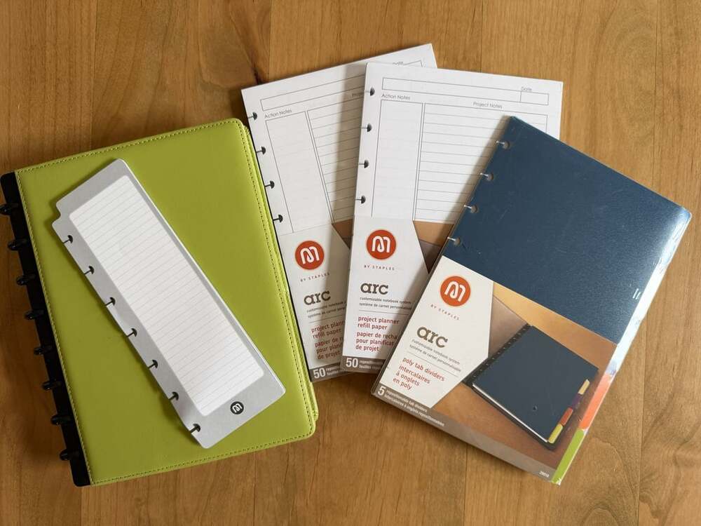 Staples Arc Customizable Notebook System Planner,Refills And Dividers